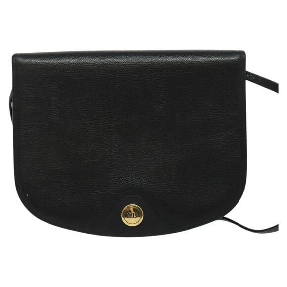 DIOR Shoulder Bag Leather Black Gold - Picture 2 of 12
